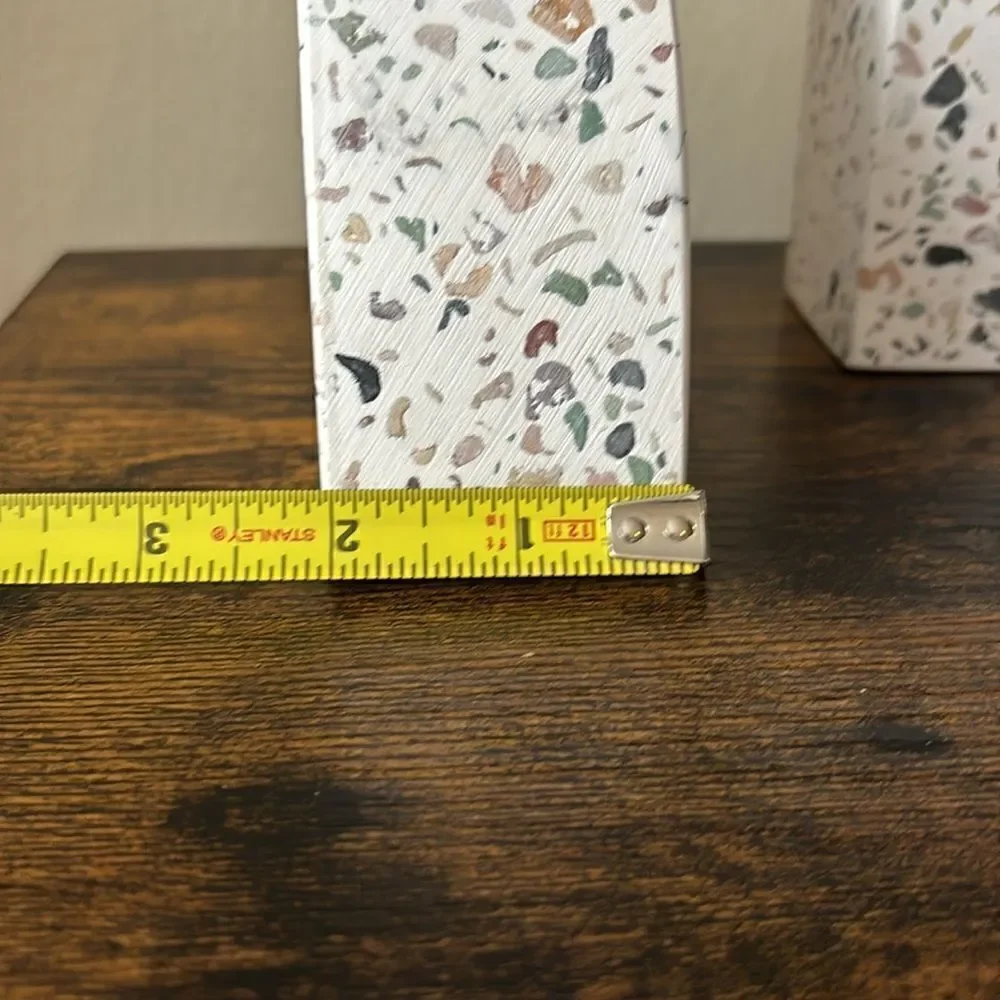 West Elm Modern Terrazzo Cement Arched Bookends / NEW